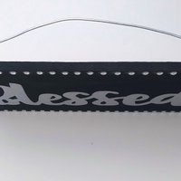 Bling Blessed Wall Sign - Handpainted Black with metallic silver, fine glitter blessed word and clear rhinestones