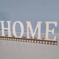 Bling Home Sign Decor - Handpainted white and brown with clear rhinestones for tabletop-ready to ship sale 