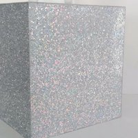 Silver Glitter Tissue Box Cover-Super Sparkling Octagon/Prisma Glitter - Bathroom Accessories, Office, Wedding, Home