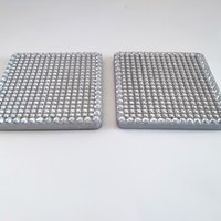 Bling Diamond Wrap Coaster Set - Sparkling silver drink coasters w/clear rhinestones - Set of 2 