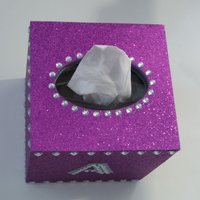 Glitter & Bling Initial Tissue Box Cover-in a Variety of Colors w/Clear Rhinestones and Bling Letter A-Z