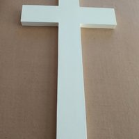 Glow In The Dark Wall Cross - White vinyl cross with light green glow 9.5" or 12"
