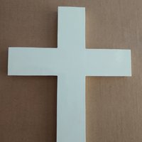 Glow In The Dark Wall Cross - White vinyl cross with light green glow 9.5" or 12"