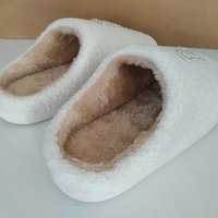 Bling Letter Slippers -  Ivory & tan with pearl rhinestone initials