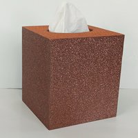 Fall Glitter Tissue Box Cover - Sparkling fine glitter tissue holder in orange with brown or copper, Autumn decor