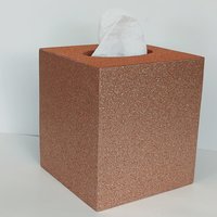 Fall Glitter Tissue Box Cover - Sparkling fine glitter tissue holder in orange with brown or copper, Autumn decor