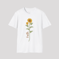 Sunflower & Faith softstyle t-shirt, cotton, unisex, black, white, sand, sport grey
