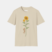 Sunflower & Faith softstyle t-shirt, cotton, unisex, black, white, sand, sport grey
