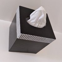 Bling Tissue Box Cover - Handpainted In a Variety of Colors w/Silver Diamond Wrap Bling, Home Decor, Office, Wedding