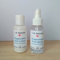 Natural Peppermint Gift Set w/ Foot Soak, Refresher Spray, Lotion and Keepsake Seashell Scoop