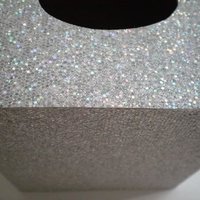 Silver Glitter Tissue Box Cover-Super Sparkling Octagon/Prisma Glitter - Bathroom Accessories, Office, Wedding, Home