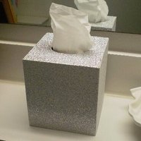 Silver Glitter Tissue Box Cover-Super Sparkling Octagon/Prisma Glitter - Bathroom Accessories, Office, Wedding, Home