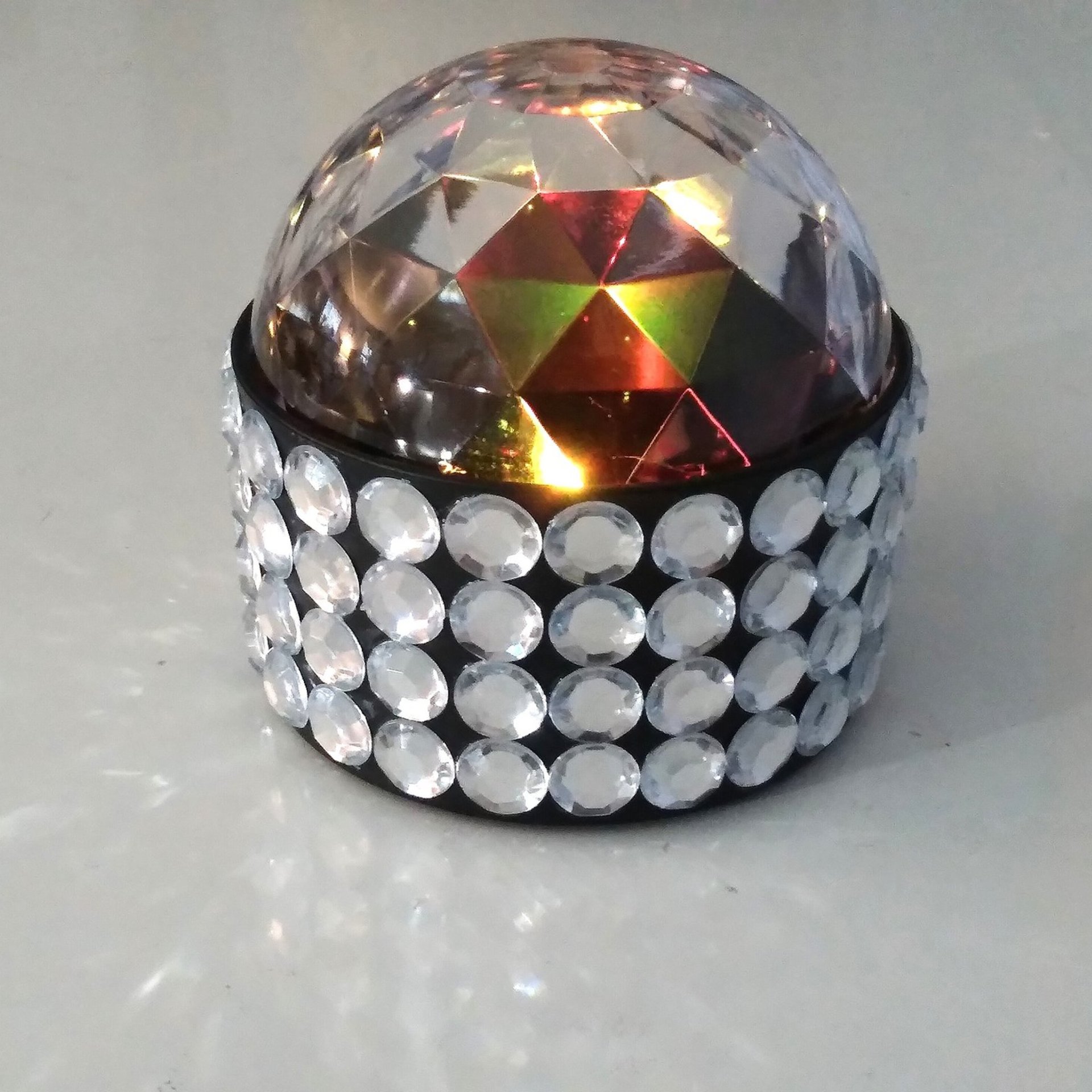 Bling Disco Party Light - LED color changing with clear rhinestone base.