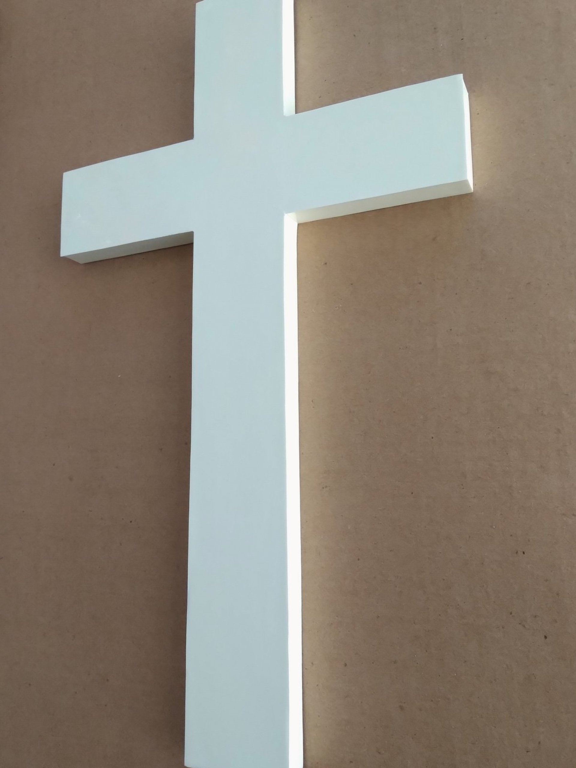 Glow In The Dark Wall Cross - White vinyl cross with light green glow 9.5" or 12"