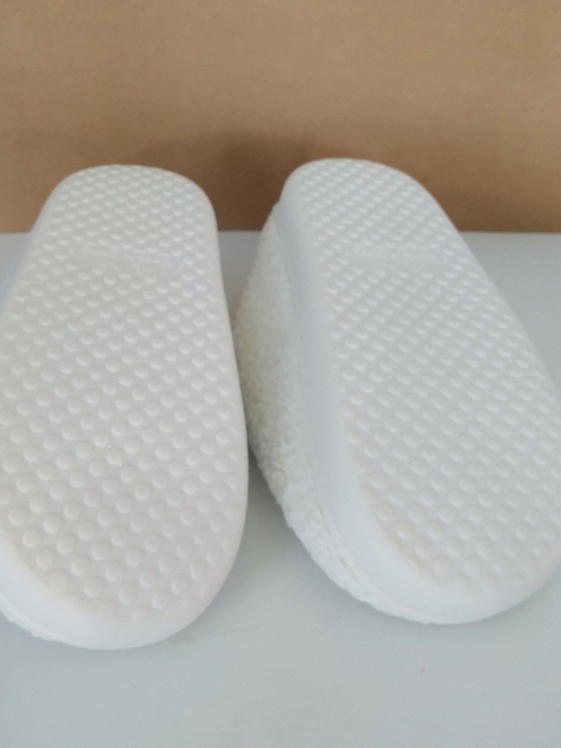 Cross Slippers - Ivory & tan with chenille gold lined cross 