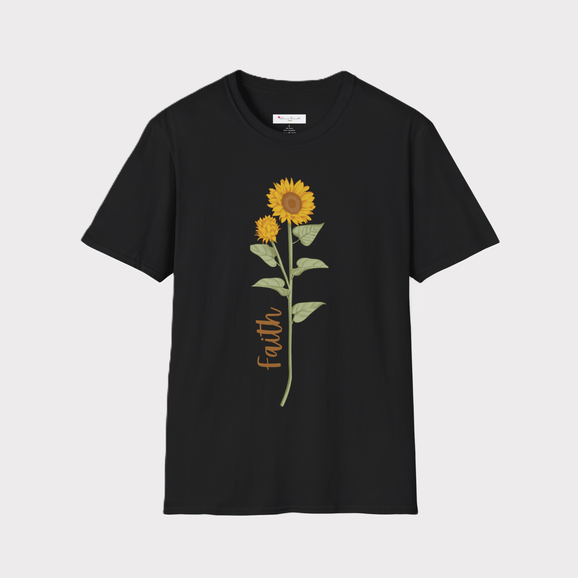 Sunflower & Faith softstyle t-shirt, cotton, unisex, black, white, sand, sport grey
