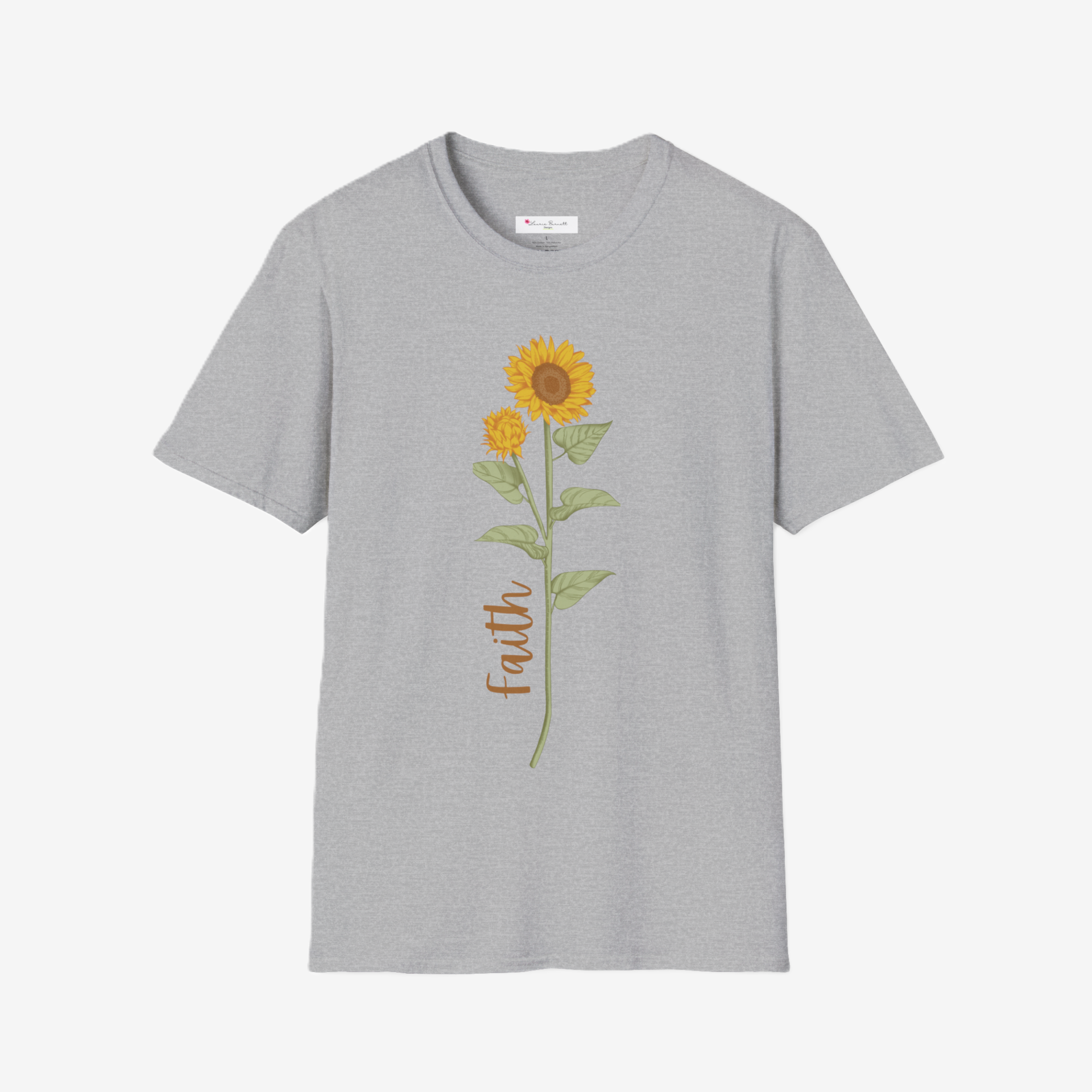 Sunflower & Faith softstyle t-shirt, cotton, unisex, black, white, sand, sport grey
