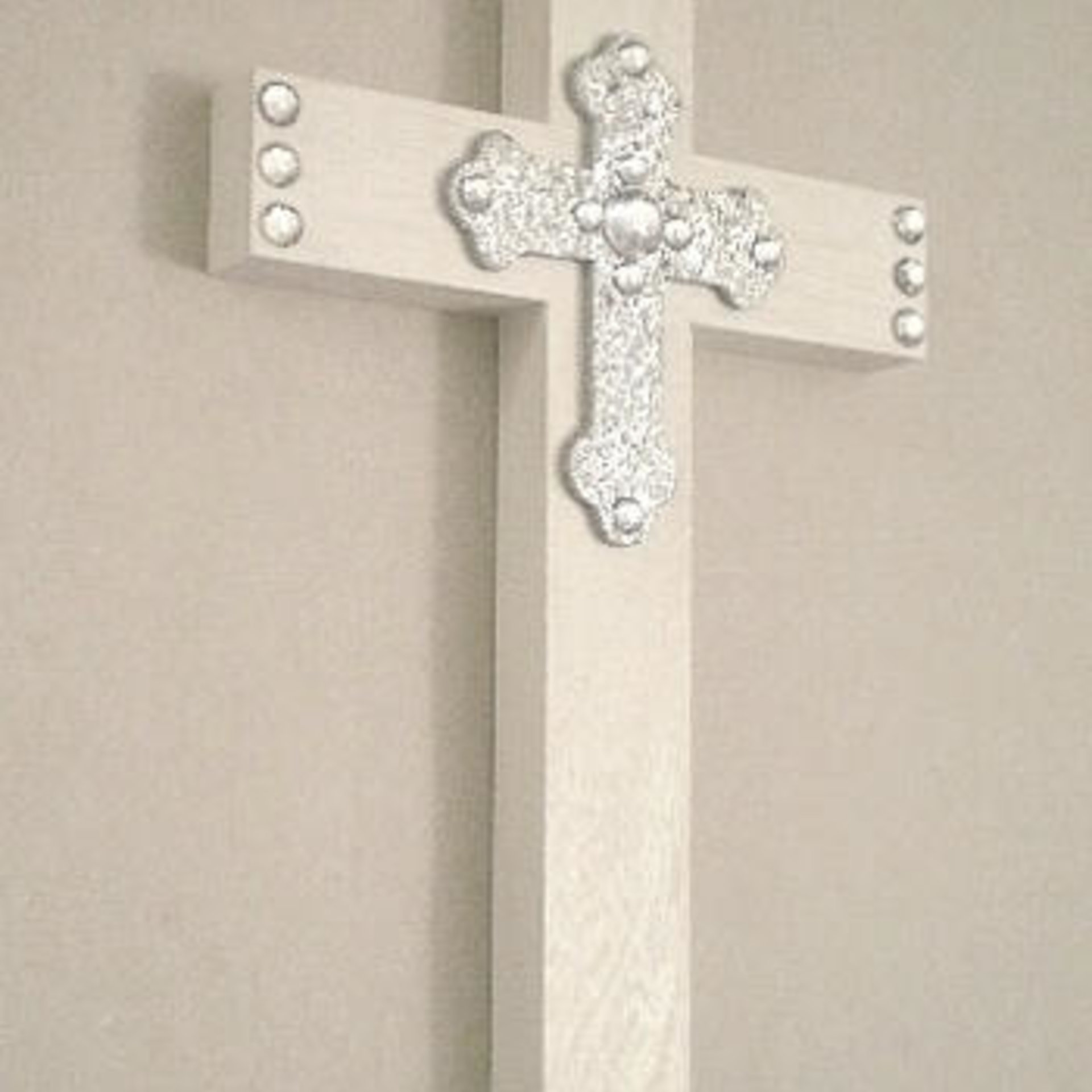 Bling & Glitter Cross- Handpainted Wood Cross in a Variety of Colors w/silver glitter cross and clear rhinestones - 9.5" or 12"