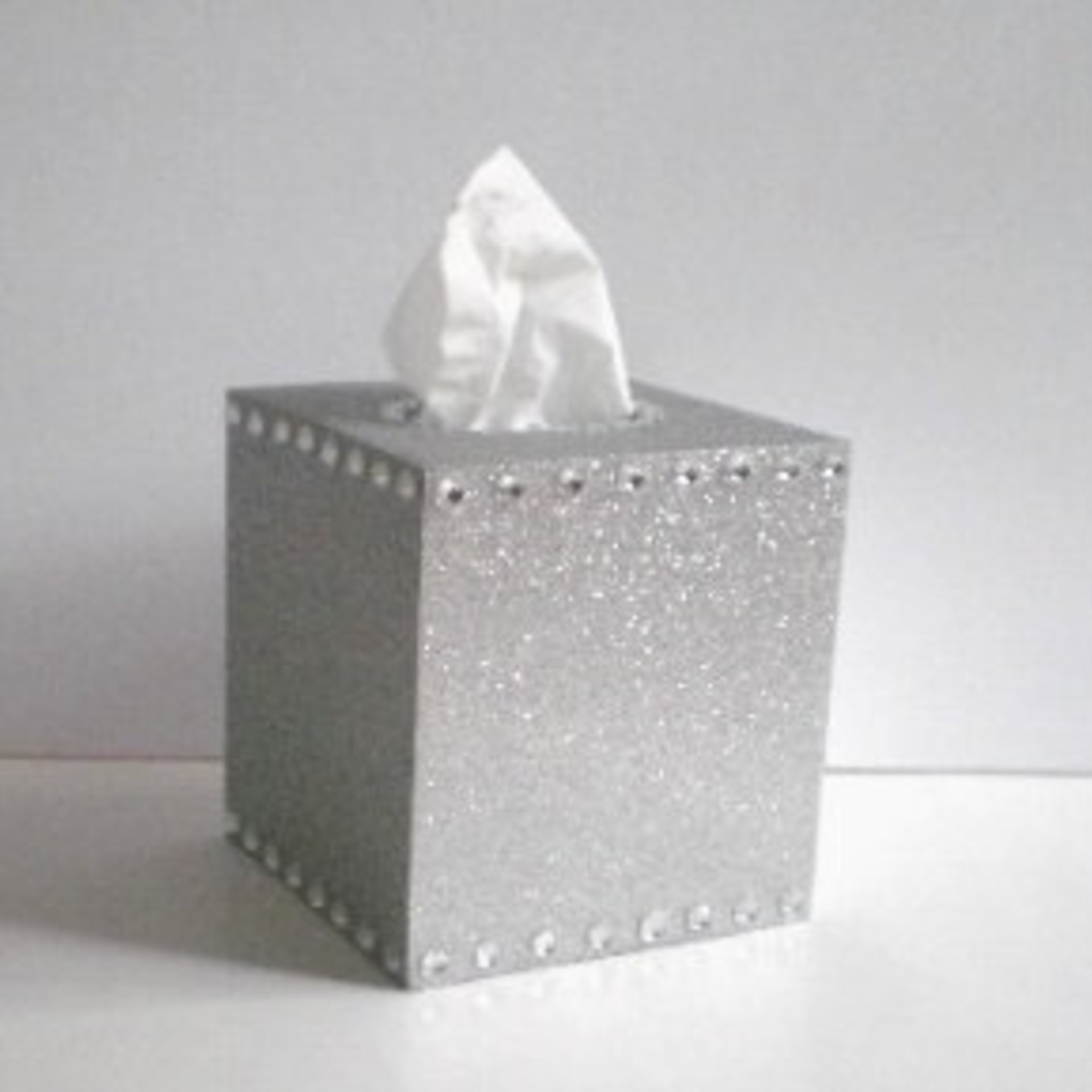 Glitter & Bling Tissue Box Cover-Sparkling Fine Glitter in Turquoise or a Variety of Glitter Colors w/ Clear Rhinestones