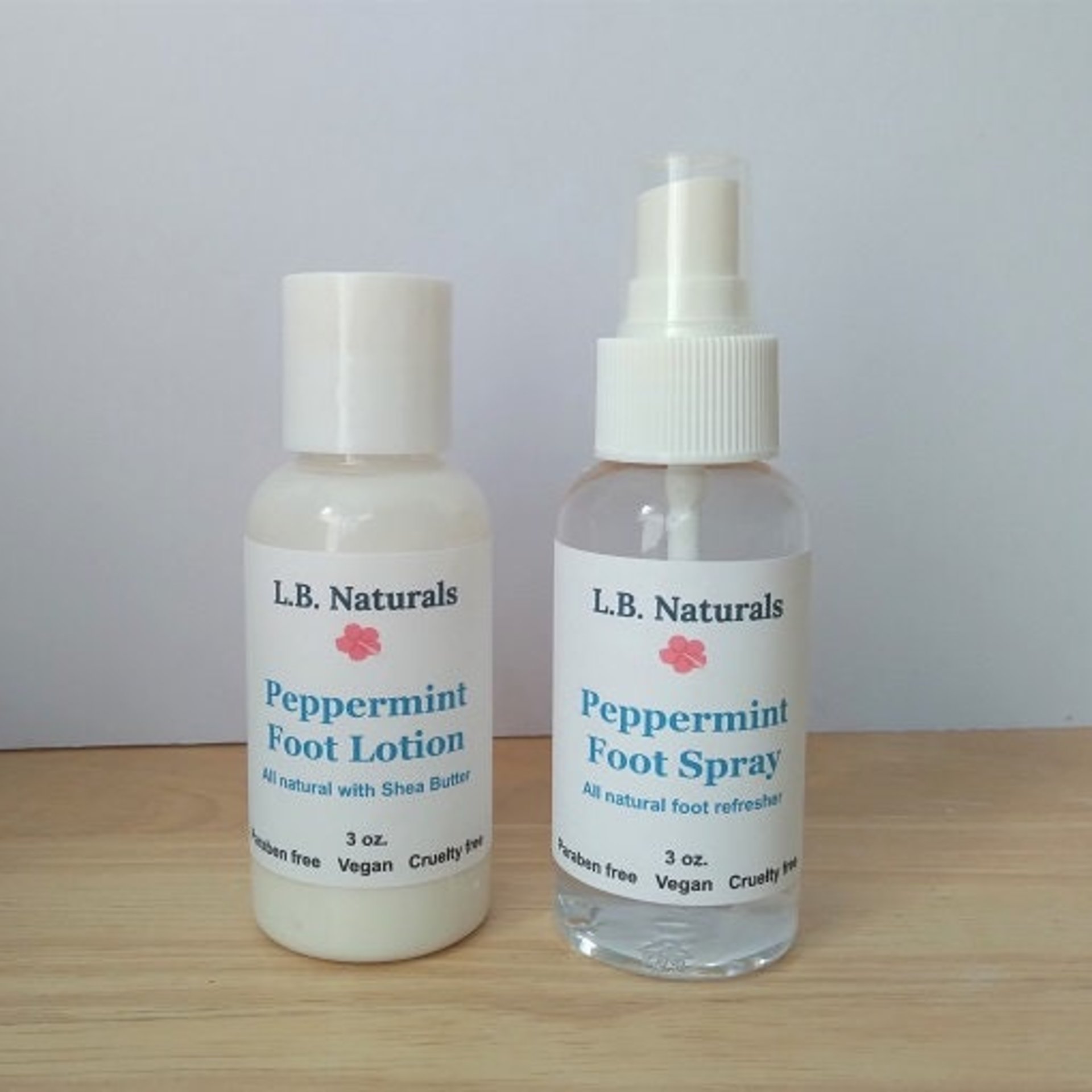 Natural Peppermint Gift Set w/ Foot Soak, Refresher Spray, Lotion and Keepsake Seashell Scoop