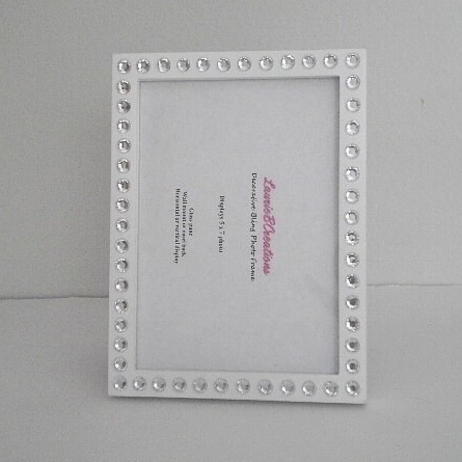 Bling Picture Frame - Black or White w/ Clear Rhinestones - for 4 x 6 or 5 x 7 photos or info