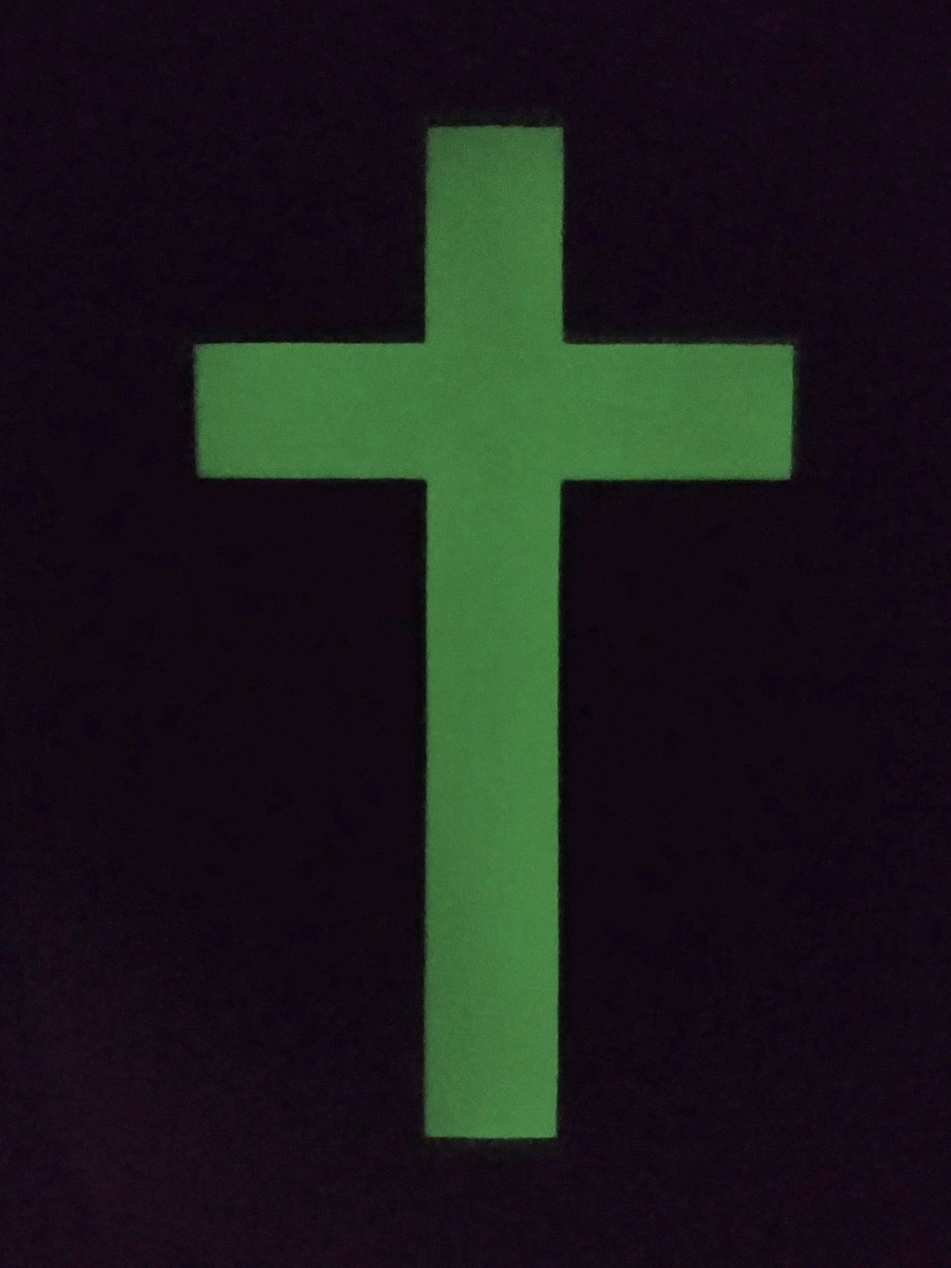 Glow In The Dark Wall Cross - White vinyl cross with light green glow 9.5" or 12"