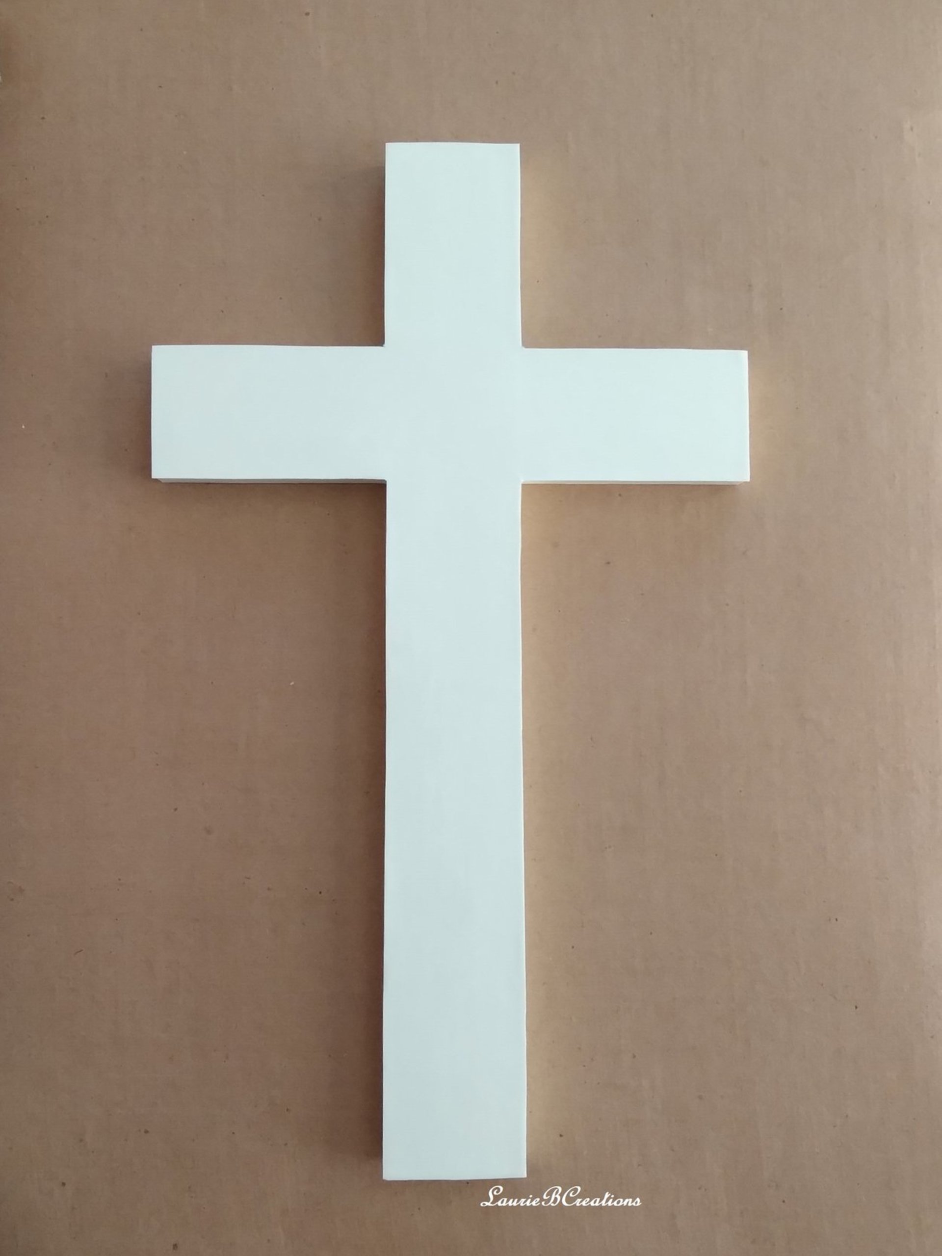 Glow In The Dark Wall Cross - White vinyl cross with light green glow 9.5" or 12"