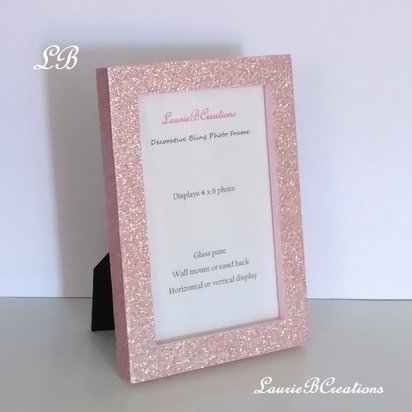 Fine Glitter Picture Frame - Decorative Sparkling Fine Glitter in a Variety of Colors- for 4 x6 or 5 x7 photos or info