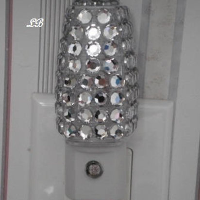 Bling Night Light w/ Clear Rhinestones - Energy saving, automatic on/off sensor, clear led lighting