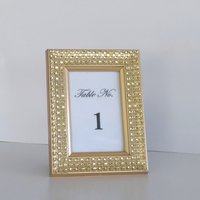 Bling Table Number Frame- Gold Diamond Wrap Tabletop Frame for 2 x 3 info or photo