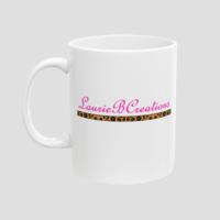LaurieBCreations Ceramic Mug  - 11 oz. white with pink and animal print 