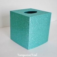 Glitter Tissue Box Cover-Pink/Raspberry Fine Glitter or Choose From Variety of Glitter Colors-Square Boutique Tissue Cover