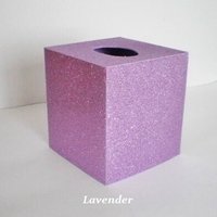 Glitter Tissue Box Cover-Pink/Raspberry Fine Glitter or Choose From Variety of Glitter Colors-Square Boutique Tissue Cover