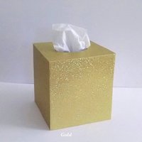 Glitter Tissue Box Cover-Pink/Raspberry Fine Glitter or Choose From Variety of Glitter Colors-Square Boutique Tissue Cover