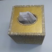 Bling Tissue Box Cover-Silver or Gold Diamond Wrap Square Tissue Holder-Sparkling Decor