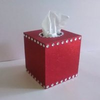 Glitter & Bling Tissue Box Cover-Sparkling Fine Glitter in Turquoise or a Variety of Glitter Colors w/ Clear Rhinestones