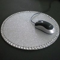 Glitter & Bling Mousepad - Sparkling Fine Glitter w/Clear Rhinestones