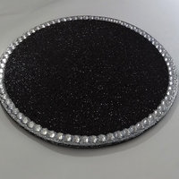Glitter & Bling Mousepad - Sparkling Fine Glitter w/Clear Rhinestones