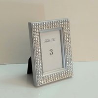 Bling Table Number Frame- Gold Diamond Wrap Tabletop Frame for 2 x 3 info or photo