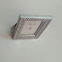 Bling Table Number Frame- Gold Diamond Wrap Tabletop Frame for 2 x 3 info or photo