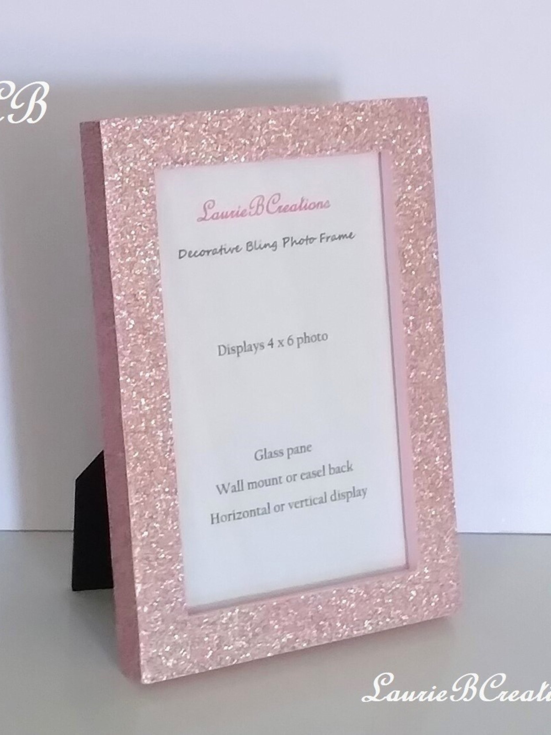 Fine Glitter Picture Frame - Decorative Sparkling Fine Glitter in a Variety of Colors- for 4 x6 or 5 x7 photos or info