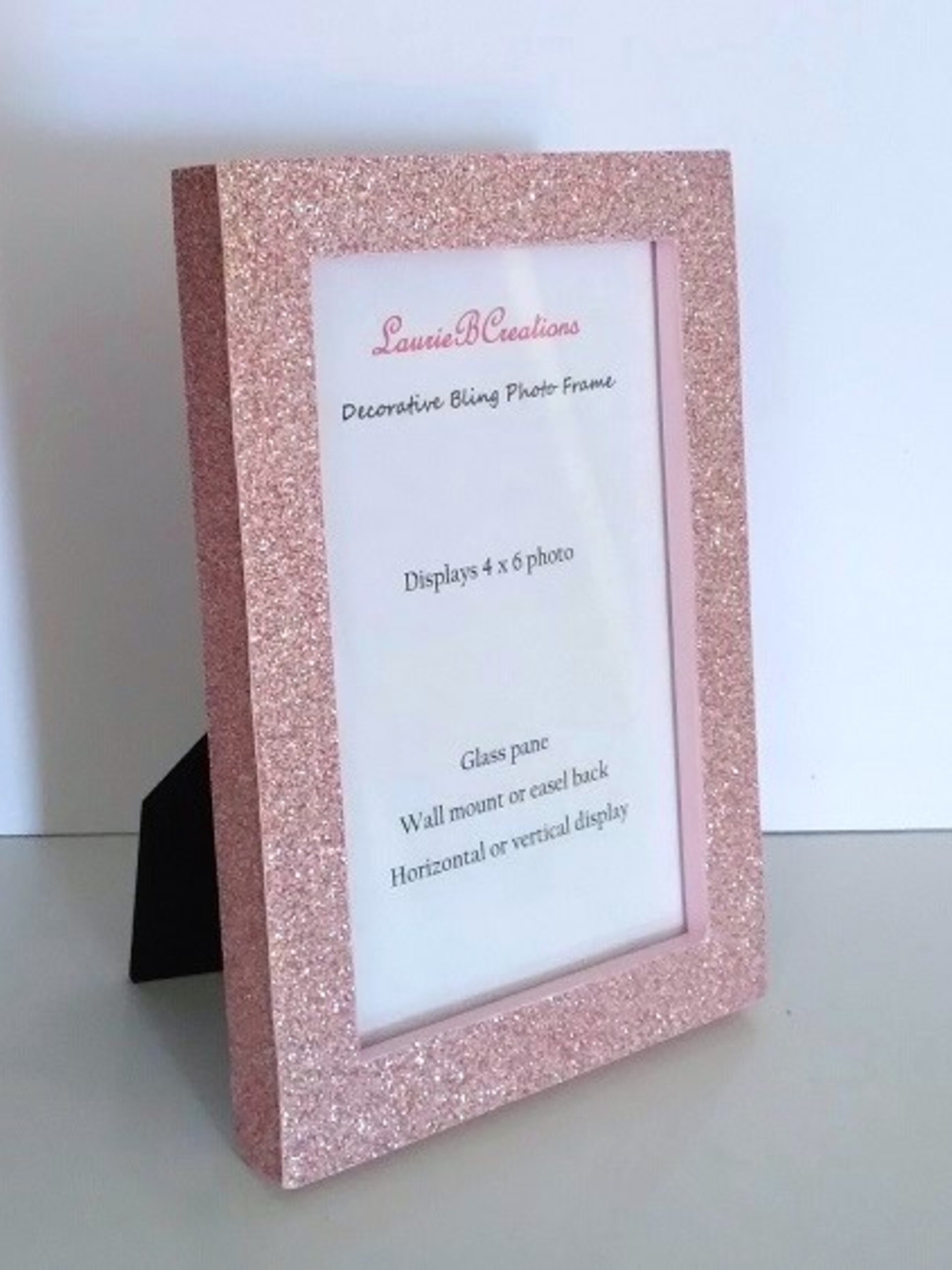 Fine Glitter Picture Frame - Decorative Sparkling Fine Glitter in a Variety of Colors- for 4 x6 or 5 x7 photos or info