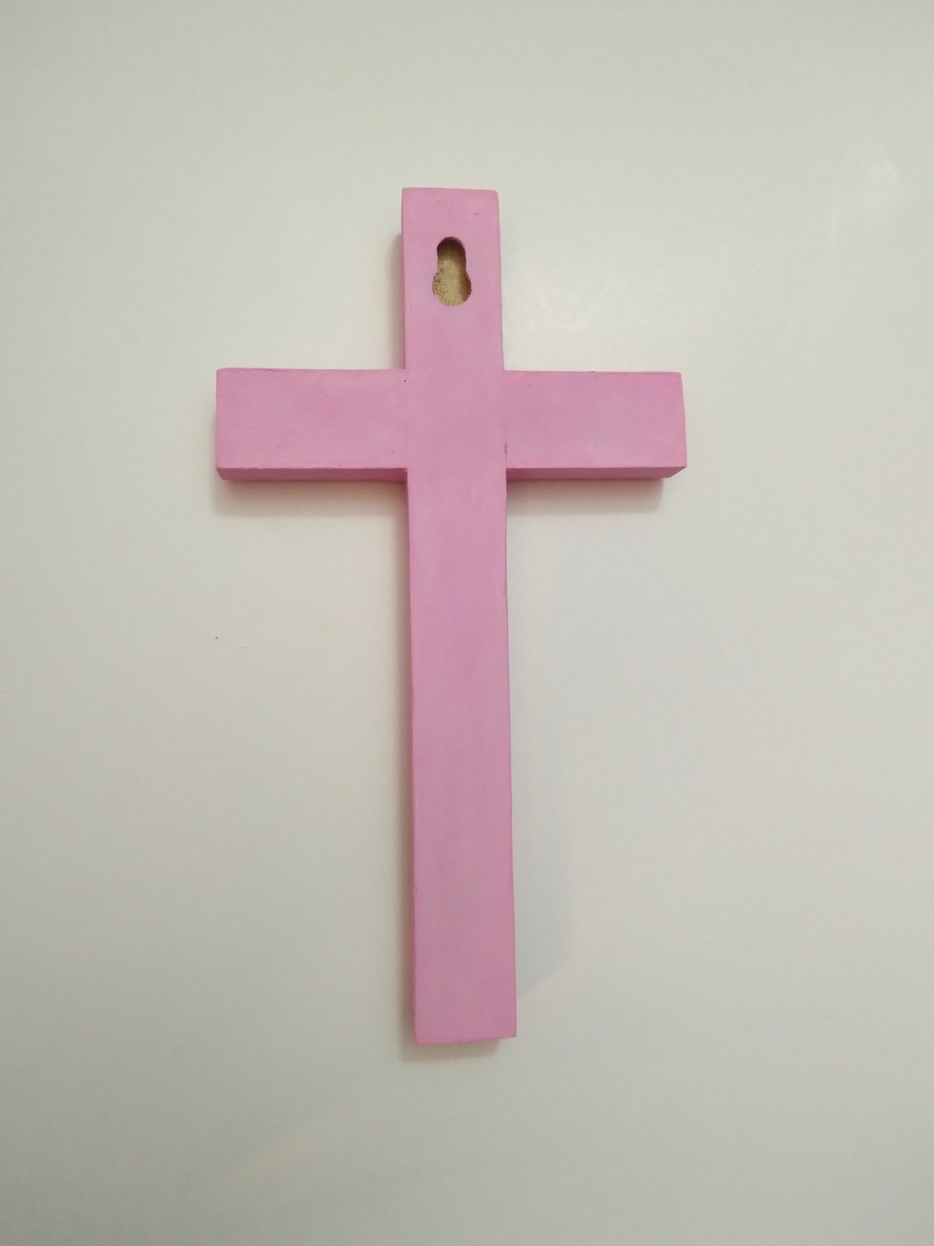 Bling Rhinestone Wall Cross - Handpainted cross with clear round and tear drop shaped rhinestones- 8" x 4.5"