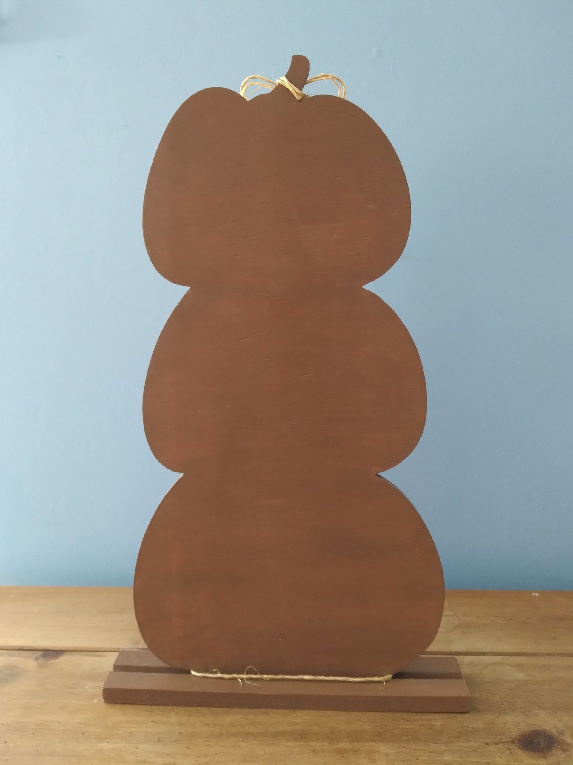 Stacked Wood Pumpkins - Handpainted Fall decor in brown with colorful sparkling pumpkins