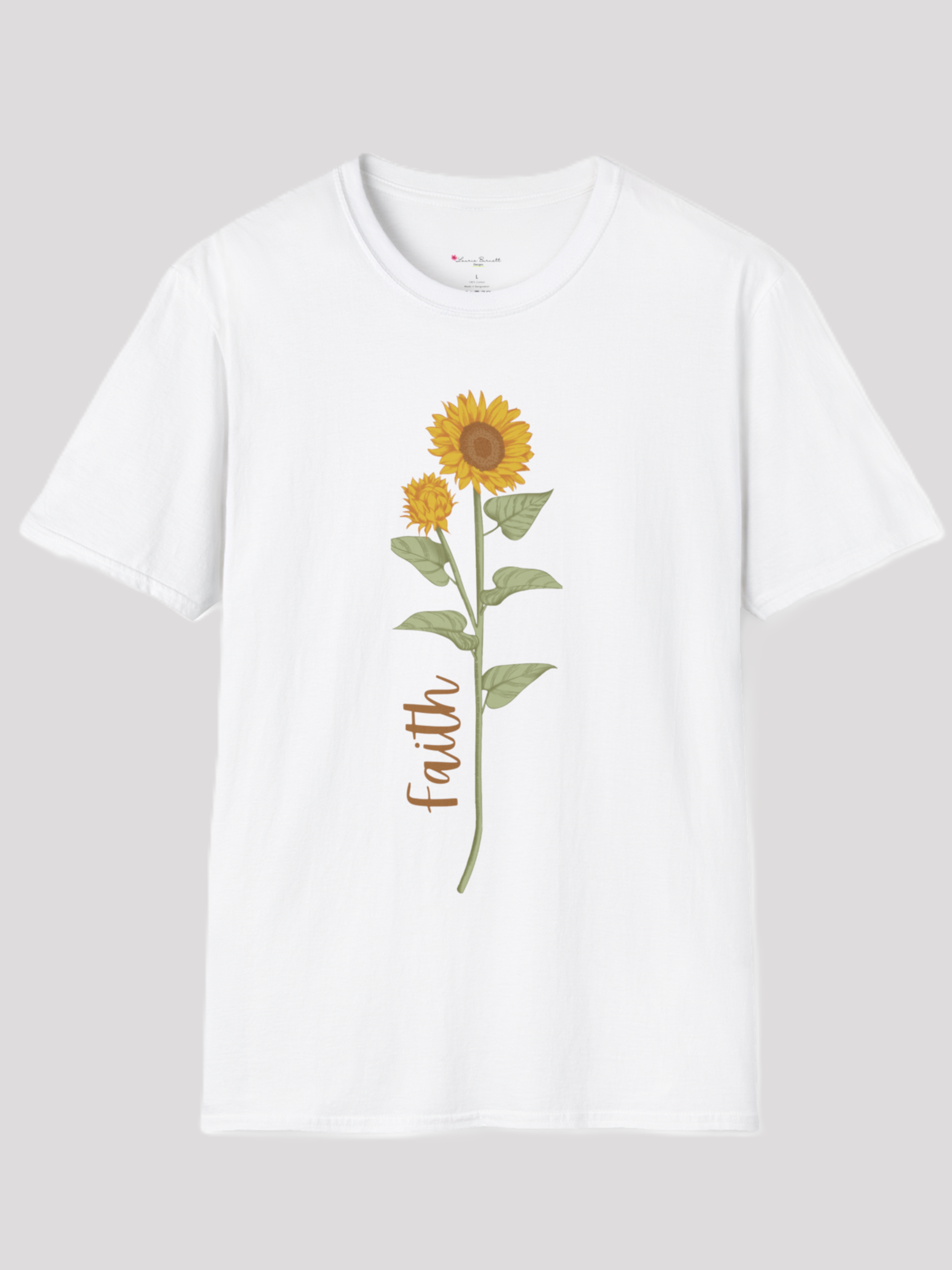 Sunflower & Faith softstyle t-shirt, cotton, unisex, black, white, sand, sport grey