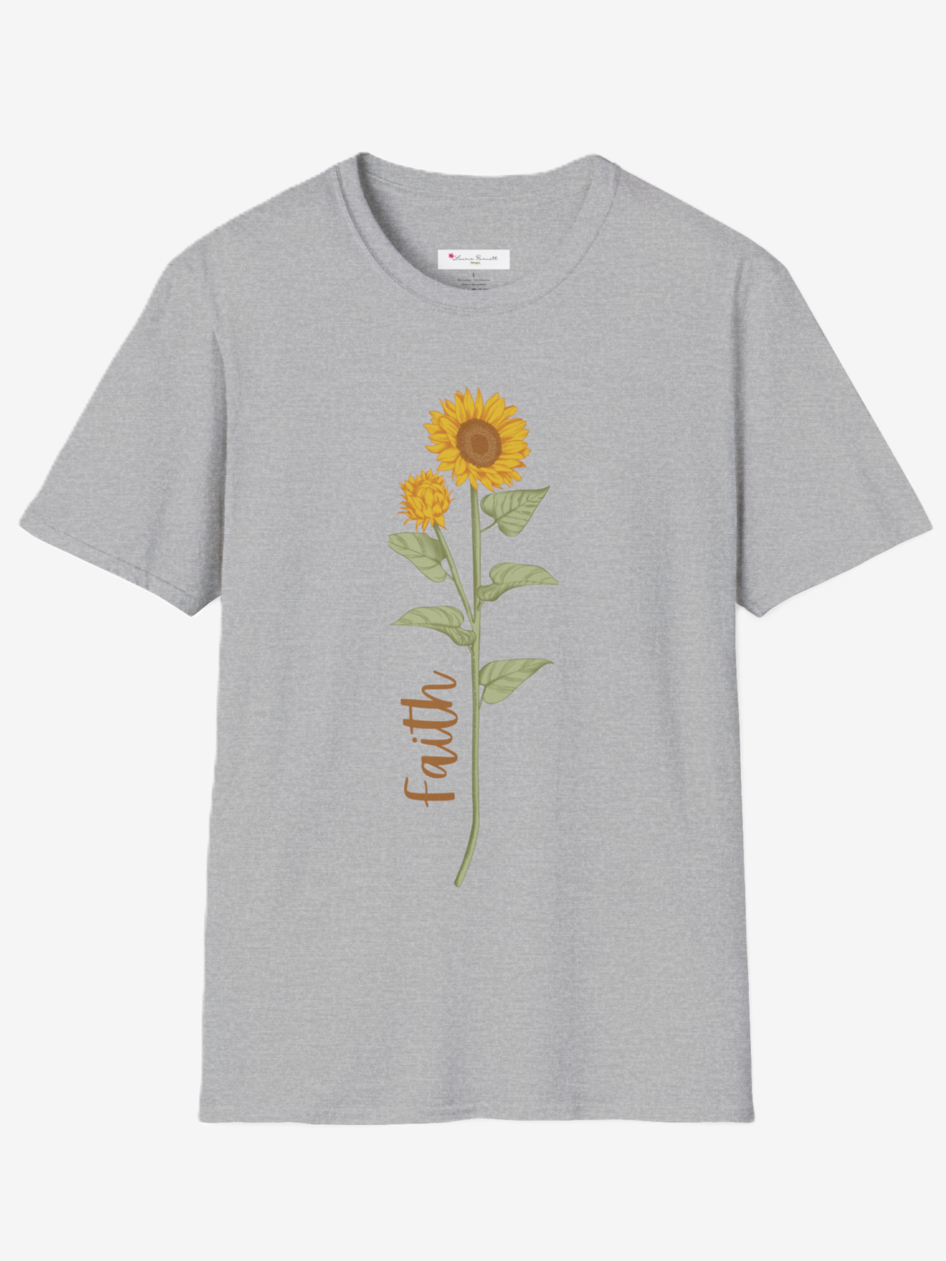 Sunflower & Faith softstyle t-shirt, cotton, unisex, black, white, sand, sport grey