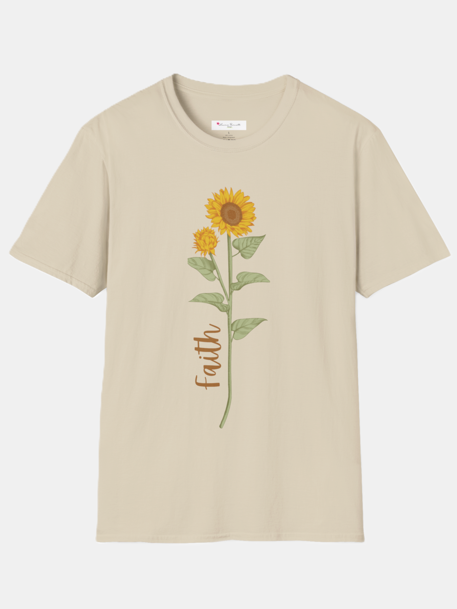 Sunflower & Faith softstyle t-shirt, cotton, unisex, black, white, sand, sport grey
