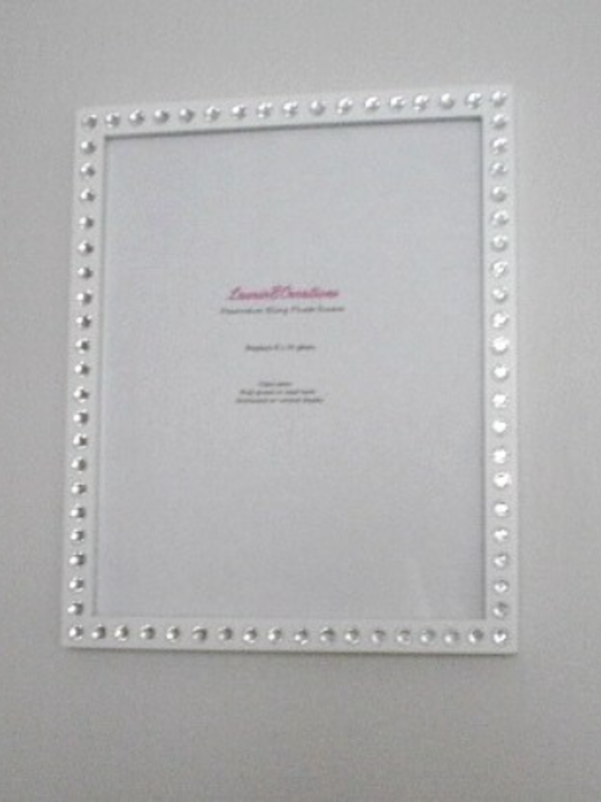 Bling Picture Frame - Black or White w/ Clear Rhinestones for 8 x 10 photos and Info