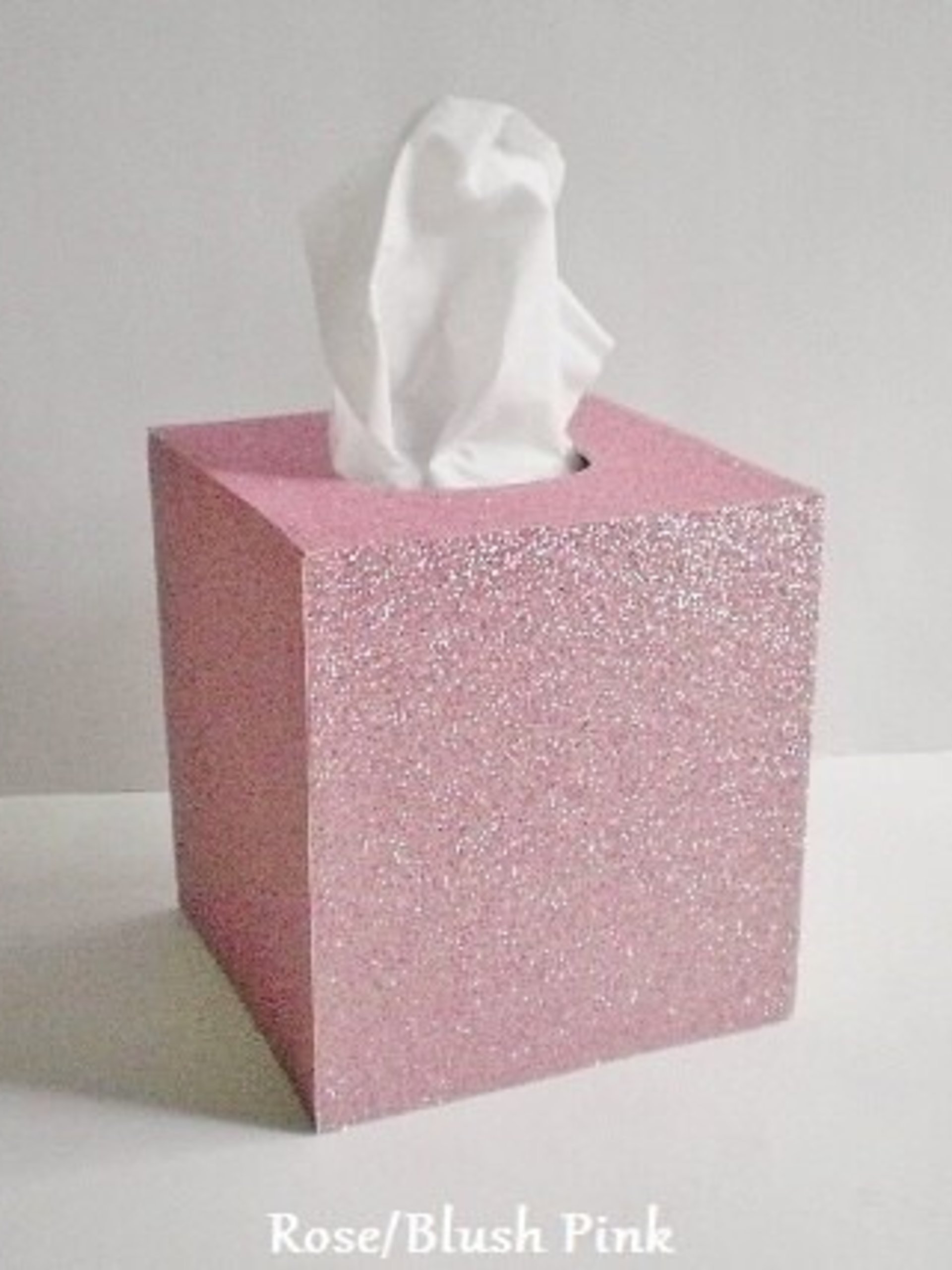 Glitter Tissue Box Cover-Pink/Raspberry Fine Glitter or Choose From Variety of Glitter Colors-Square Boutique Tissue Cover