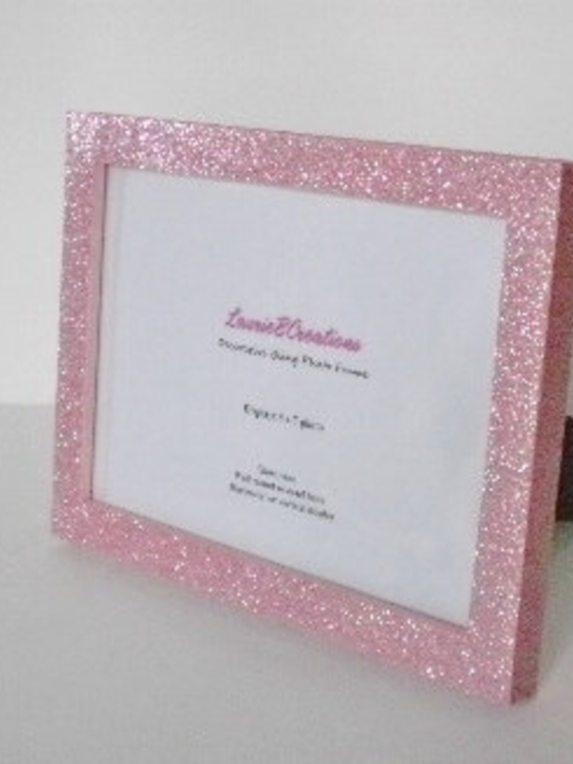 Fine Glitter Picture Frame - Decorative Sparkling Fine Glitter in a Variety of Colors- for 4 x6 or 5 x7 photos or info